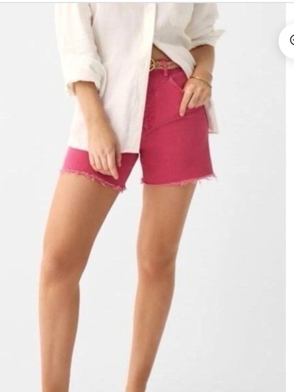 Faherty Denim Raw Hem Sun Washed Shorts Pink Sz 30